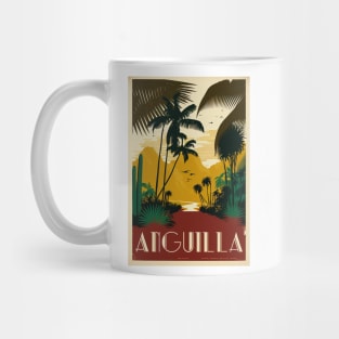 Anguilla Caribbean Vintage Travel Art Poster Mug